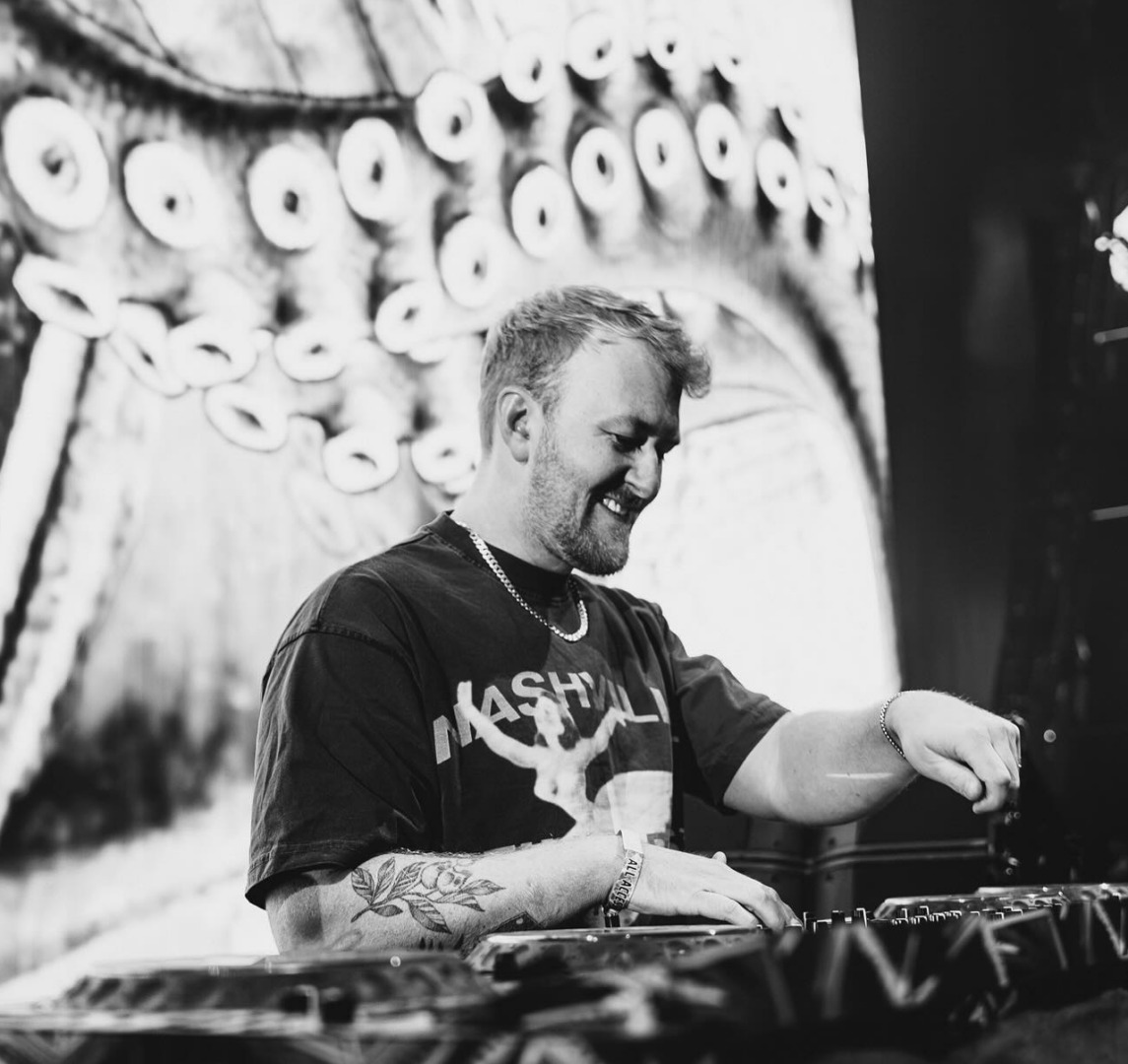 Effin Djing upon a black and white back ground